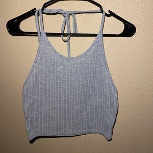 Cropped Blue Halter Top